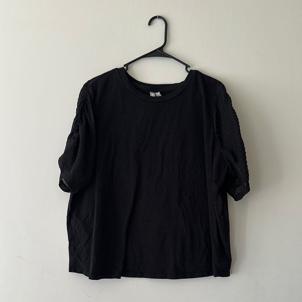 ASOS Short Sleeve Top with textured sleeves